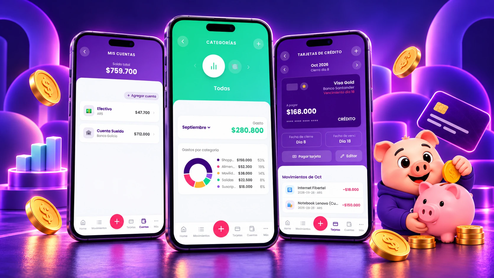 Finper – diseño UX/UI de app de finanzas personales
