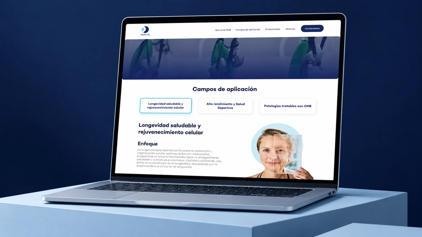 Vitalive O2 – UX/UI design for a hyperbaric and regenerative medicine website